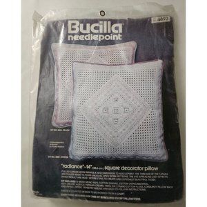Bucilla RADIANCE  Pulled Canvas Needlepoint Pillow Kit 14" Oyster 4893